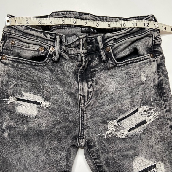 AMERICAN EAGLE Next Level Flex Faded Black Patched Skinny Jean - Picture 13 of 15